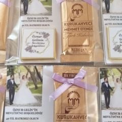 20 Adet Hediyelik Kahve  Çikolata Kart