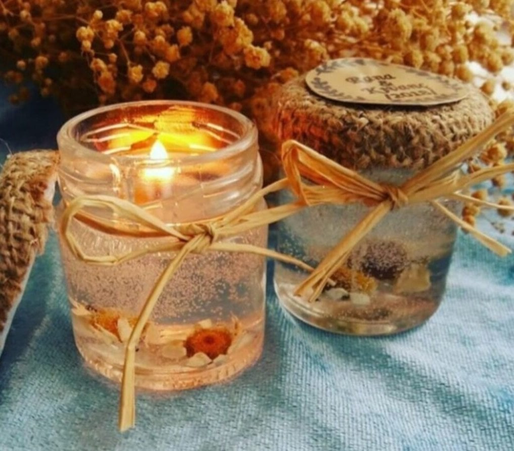 Cam Şişede Deniz Kabuk lu Jel Mum Nişan Kına Nikah Şekeri