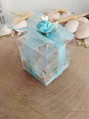 10 Adet Etiketli Kapaklı  Kare Mika Kutuda  Kokulu  Mum  Hediyelik Mum KREM