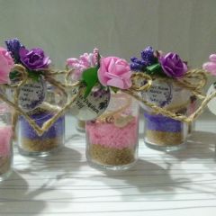 40 cc Etiketli Mantar Kapaklı Cam Şişede jel Mum Beyaz