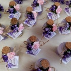 40 cc Etiketli Mantar Kapaklı Cam Şişede jel Mum Beyaz