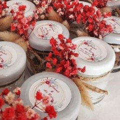 10 Adet Cam Şişede Portakallı Jel Mum