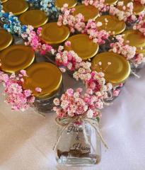 10 Adet Cam Şişede Portakallı Jel Mum KREM