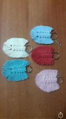 10 Adet Klipsli Kutulu Makrome Anahtarlık KREM