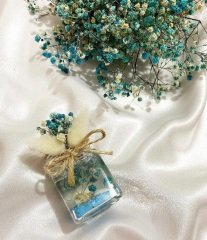 10 Adet Cam Şişede Deniz Kabuk lu Deniz Yıldızlı Jel Mum Nişan Kına Nikah Şekeri