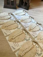 100 Adet Etiketli Jelatin Poşetli Yaprak  Model  Makrome Anahtarlık