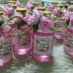 50 Adet 50 ML   Cam Şişede Mantar Kapaklı Deniz Kabuklu Jel Mum