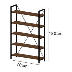 Deniz 5 Raflı Metal Kitaplık Beyaz