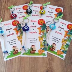 100 Adet Hediyelik Nazar Boncuklu Anahtarlık