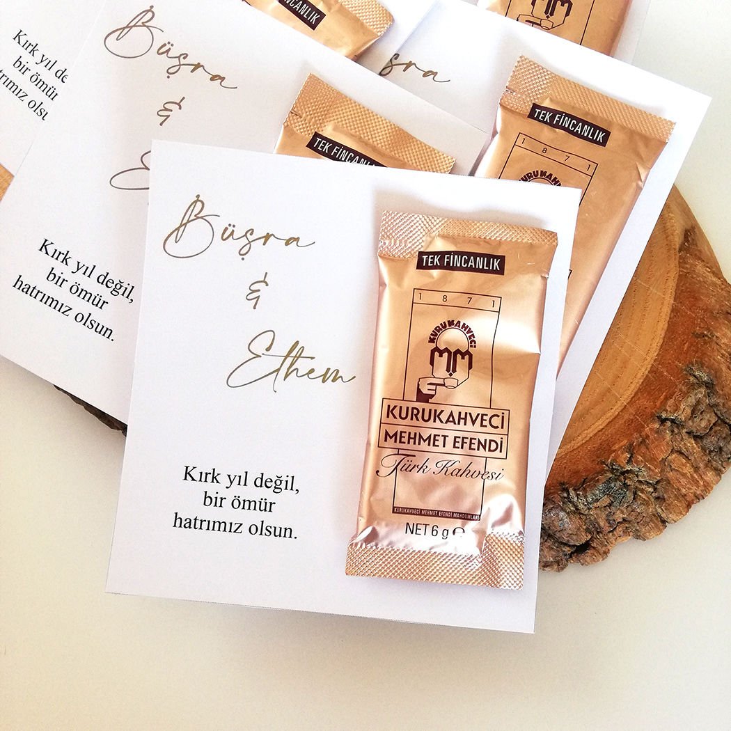 Jelatin Poşetli 10 Adet Hediyelik Poşette Tek İçimlik Mehmet Efendi Türk Kahvesi