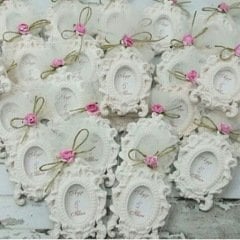 100 Adet Resimli  Süslenmiş Mıknatıslı Kokulu Taş Çerçeve