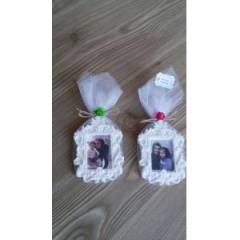 100 Adet  Resimli  Süslenmiş Mıknatıslı Kokulu Taş Çerçeve