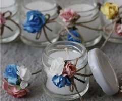 10 Adet Çiçekli  Kokulu Mum