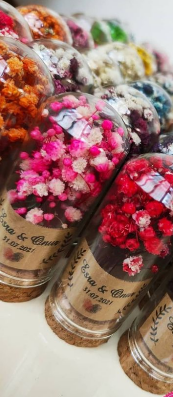 10 Adet Mini Cam Fanus Hediyelik Söz Nişan Nikah Hediyeliği