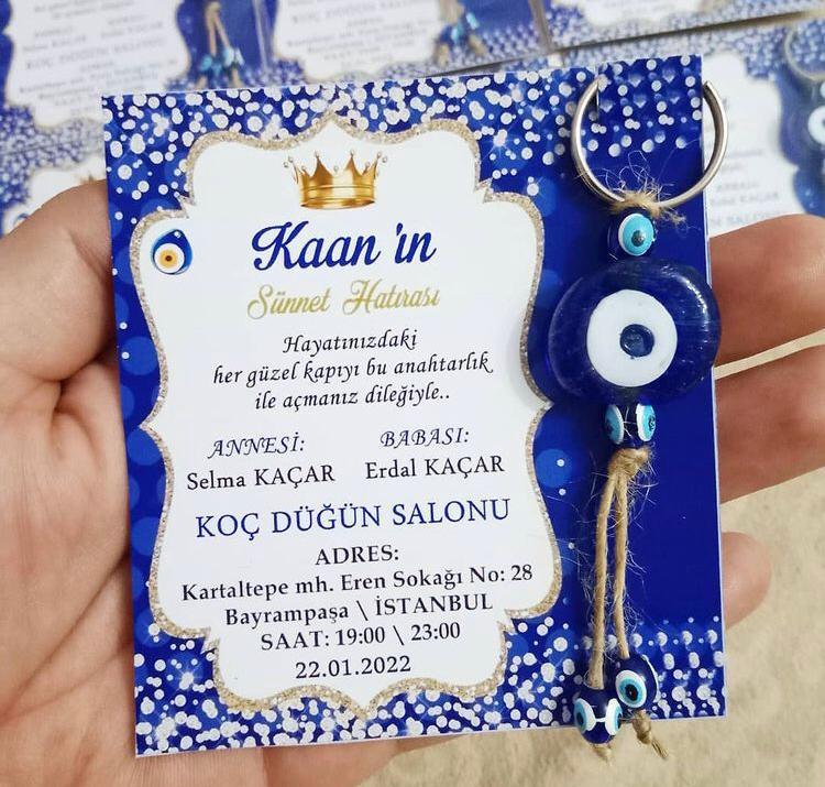Nazar Boncuklu  10 Adet Klipsi Makrome Anahtarlık Sünnet Hediyesi