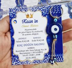Nazar Boncuklu  10 Adet Klipsi Makrome Anahtarlık Sünnet Hediyesi