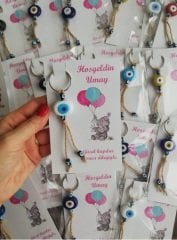 Nazar Boncuklu  10 Adet Klipsi Makrome Anahtarlık Sünnet Hediyesi