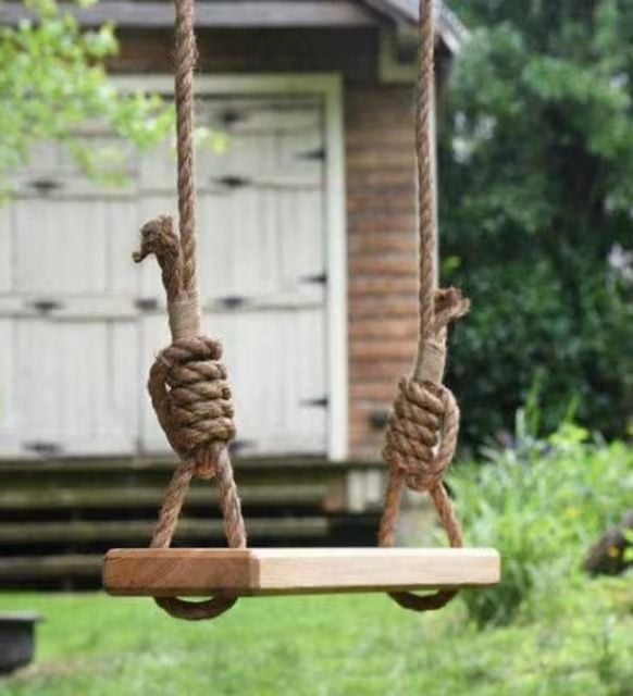 Jut İpli Ahşap Doğal Bahçe Salıncağı salıncak