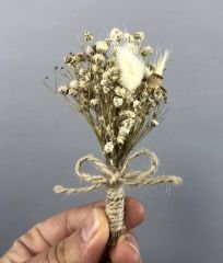 10 Adet Jelatin Poşette Karışık  Gerçek Kurutulmuş Çipso  Çiçekli Lavantalı   Kirve Yaka Çiçeği Kitli iğne Hediyeli