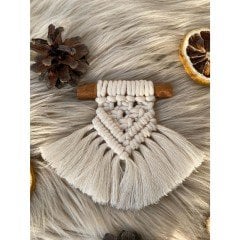 100 Adet Kutulu Mağnetli Portakallı Tarçın Çubuklu Mıknatıslı Makrome Anahtarlık Söz Nişan Kına Nikah Şekeri KREM