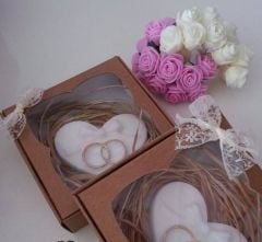 Kutulu 10 Adet Kalpli Yüzüklü Kokulu Sabun Söz Nişan Kına Nikah Şekeri