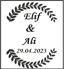 50 Adet 3 cm A 4 1 Yaprak Kare Kişiye Özel Şeffaf Kare Sticker (Etiket) Söz Nişan Düğün Kına