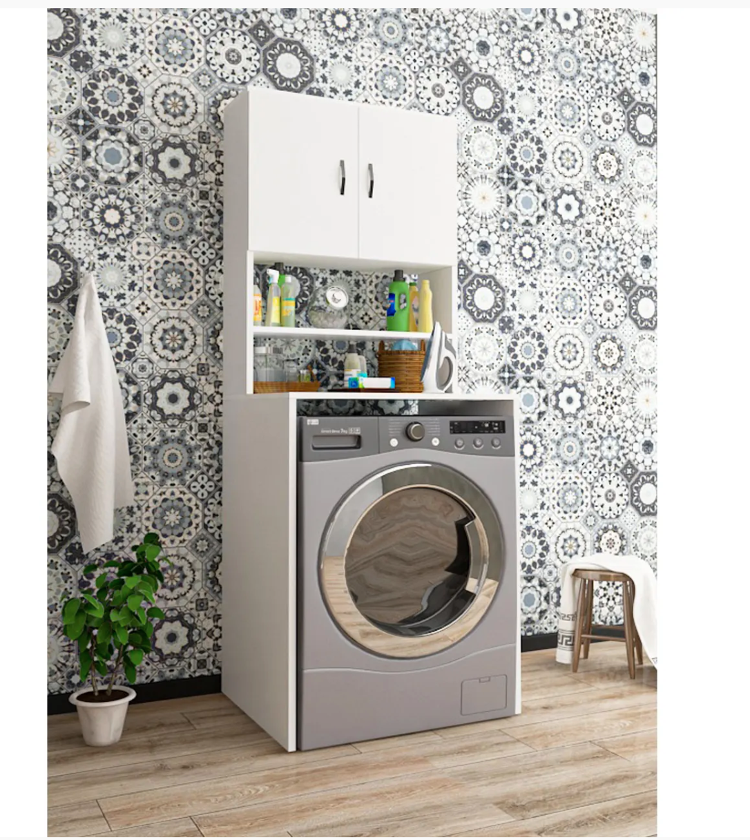 Hilal Banyo Dolabı Beyaz