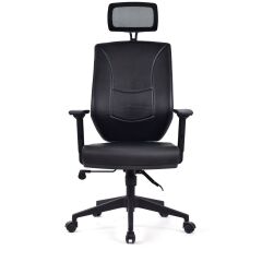 Prag Siyah Pls Deri Makam Ofis Koltuğu