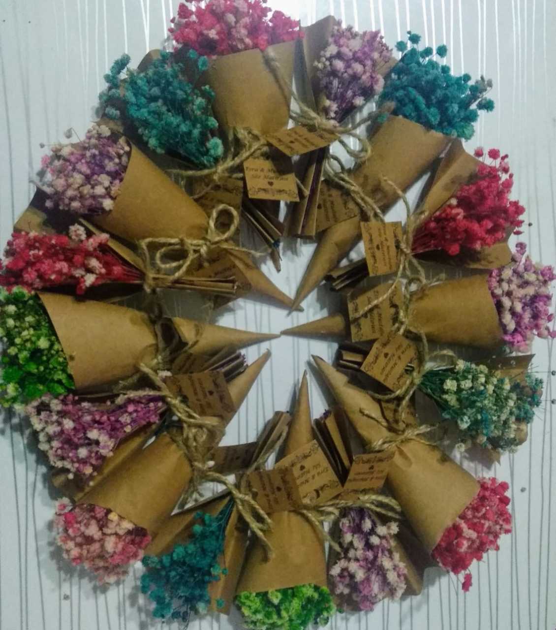 100 Adet Mıknatıs lı  Kurutulmuş Çiçekli   Magnet