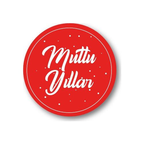 Mutlu Yıllar Sticker Etiket 3 x 3 cm  35 adet  Kişiye özel Yapışkanlı Etiket