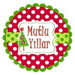Mutlu Yıllar Sticker Etiket 3 x 3 cm  35 adet  Kişiye özel Yapışkanlı Etiket