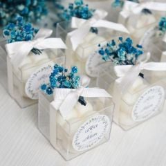 10 Adet Kişiye Özel Mika Kutuda Bubble Mum Davet Hediyeliği