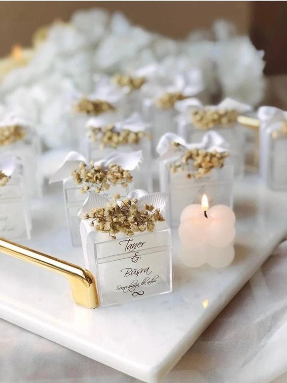 10 Adet Kişiye Özel Mika Kutuda Bubble Mum Davet Hediyeliği