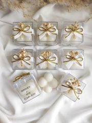 10 Adet Kutulu  Kişiye Özel  Bubble Mum Davet Hediyeliği