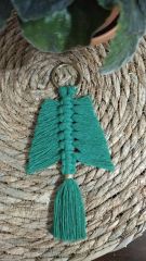 10 Adet Klipsi Makrome Anahtarlık Beyaz