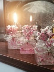 10 Adet Deniz Temalı Kurutulmuş Çiöekle Süslenmiş Jel Mum