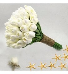 En Ucuz Islak Lale Gelin Buketi ve Damat Yaka Çiçeği