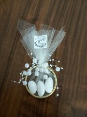 10 Adet Etiketli Halka Nikah Şekeri Badem Şekerli Söz Nişan Hediyeliği Söz Nişan Kına Nikah Doğum Günü Hediyelik