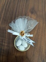 10 Adet Etiketli Halka Nikah Şekeri Badem Şekerli Söz Nişan Hediyeliği Söz Nişan Kına Nikah Doğum Günü Hediyelik