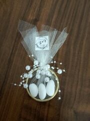 25 Adet Etiketli Halka Nikah Şekeri Badem Şekerli Söz Nişan Hediyeliği Söz Nişan Kına Nikah Doğum Günü Hediyelik(Kopya)