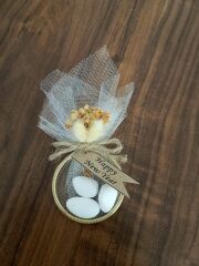 25 Adet Etiketli Halka Nikah Şekeri Badem Şekerli Söz Nişan Hediyeliği Söz Nişan Kına Nikah Doğum Günü Hediyelik(Kopya)