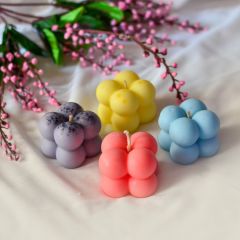 Kampanya 10 Adet Yeni Yıla Özel Hediyelik Çiçekli  İsme Özel Doğal Çiçekli Mika Kutuda Bubble Mum Nikah, Nişan, Söz, Doğum, Hediyelikleri