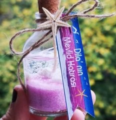 50 mm   Cam Şişede Mantar Kapaklı Deniz Kabuklu Deniz Yıldızlı el Mum