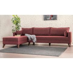 Bella Soft Köşe Koltuk Bordo Sol