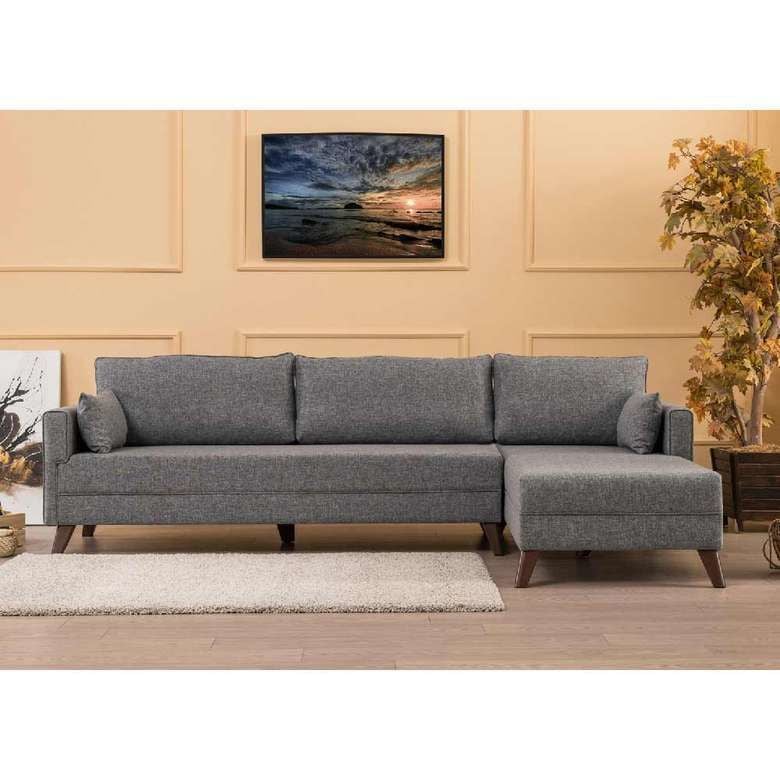 Bella Soft Köşe Koltuk Gri Sağ