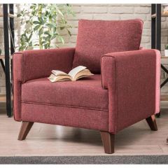 Bella Soft Tekli Koltuk Bordo