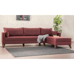 Bella Soft Köşe Koltuk Bordo Sağ