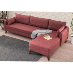 Bella Soft Köşe Koltuk Bordo Sağ