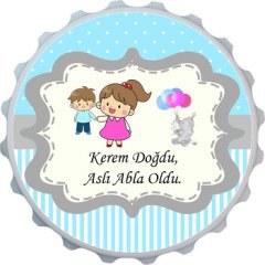 100 Adet Yapışkanlı Abla Kardeş Etiketi