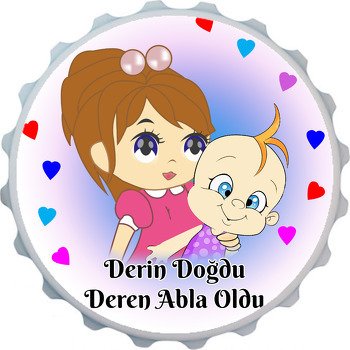 100 Adet Yapışkanlı Abla Kardeş Etiketi